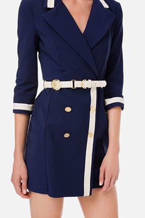 Two-colour dress with belt Two-colour dress with belt