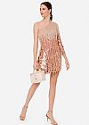 ELISABETTA FRANCHI ΓΥΝΑΙΚΕΙΟ ΚΟΝΤΟ ΦΟΡΕΜΑ MINI DRESS EMBROIDERED FULL SEQUIN DRESS WITH FRINGES 