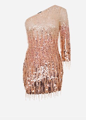 ELISABETTA FRANCHI ΓΥΝΑΙΚΕΙΟ ΚΟΝΤΟ ΦΟΡΕΜΑ MINI DRESS EMBROIDERED FULL SEQUIN DRESS WITH FRINGES ELISABETTA FRANCHI ΓΥΝΑΙΚΕΙΟ ΚΟΝΤΟ ΦΟΡΕΜΑ MINI DRESS EMBROIDERED FULL SEQUIN DRESS WITH FRINGES