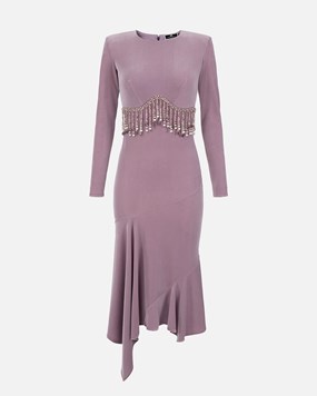 Velvet midi dress with beads Velvet midi dress with beads