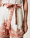Linen shorts with floral print