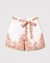 Linen shorts with floral print