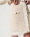Jacquard knit mesh miniskirt