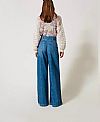 Wide leg jeans with pleats