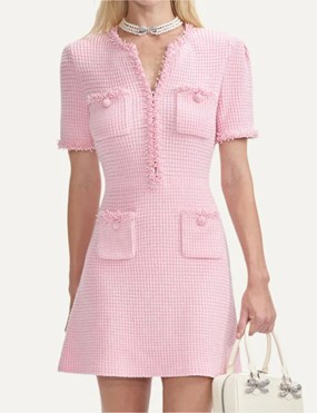 SELF-PORTRAIT KNIT MINI DRESS