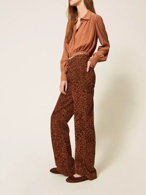 Animal print cotton bull trousers Animal print cotton bull trousers