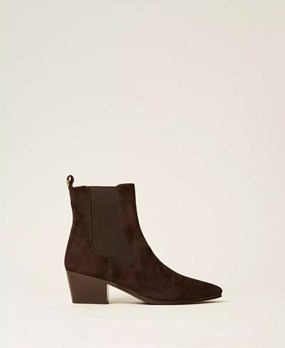 Suede leather Texas ankle boots