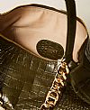 “Liliane” crocodile print leather bag 