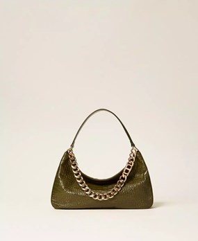 “Liliane” crocodile print leather bag 