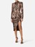Jacket in crepe fabric with alligator print
