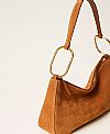 'Liliane' medium suede bag with rings
