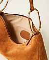 'Liliane' medium suede bag with rings