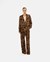 GOLDEN-BROWN PAISLEY STRAIGHT-LEG PANTS