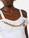 Stretch cotton top with necklace