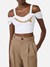 Stretch cotton top with necklace