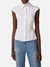 Cotton poplin shirt with elastic straps