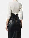 Micro-braided knit polo shirt