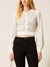 Diamond pattern cardigan with pearls
