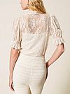 Lace shirt with bow