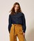 Denim shirt with ruffles