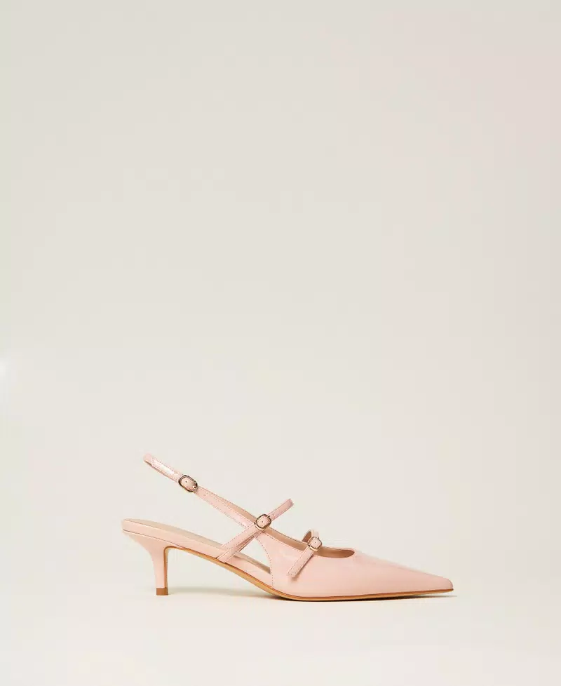 Sling back court shoes with straps