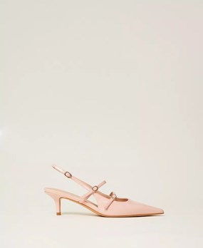 Sling back court shoes with straps