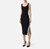 Dress in knit fabric with shiny viscose bands