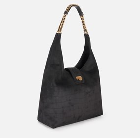 Suede hobo bag