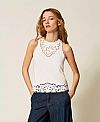 Top with inlaid embroidery