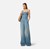 Bustier denim jumpsuit with buckles