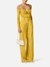 Trousers in lightweight crepe fabric with logo charm