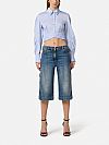 Denim bermuda shorts with zip