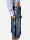 Denim bermuda shorts with zip