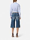 Denim bermuda shorts with zip