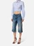 Denim bermuda shorts with zip