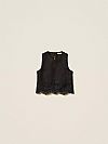 Linen top with lace