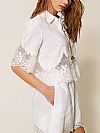 Linen shirt with lace