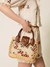 Wicker shoulder bag with pouch
