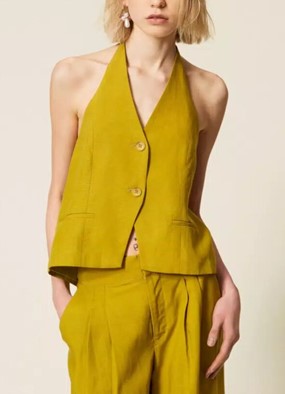 Linen shirt with lace