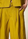 Linen blend wide leg trousers
