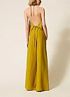 Linen blend wide leg trousers