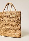 Crochet raffia shopper bag