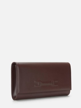 Leather bag with embossed logo