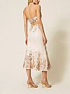 Linen floral midi dress