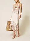 Linen floral midi dress