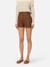 Linen-blend shorts with straps