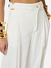 Linen-blend trousers with straps