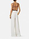 Linen-blend trousers with straps