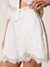 Linen shorts with lace
