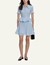 SELF-PORTRAIT PEPLUM KNIT MINI DRESS BLUE